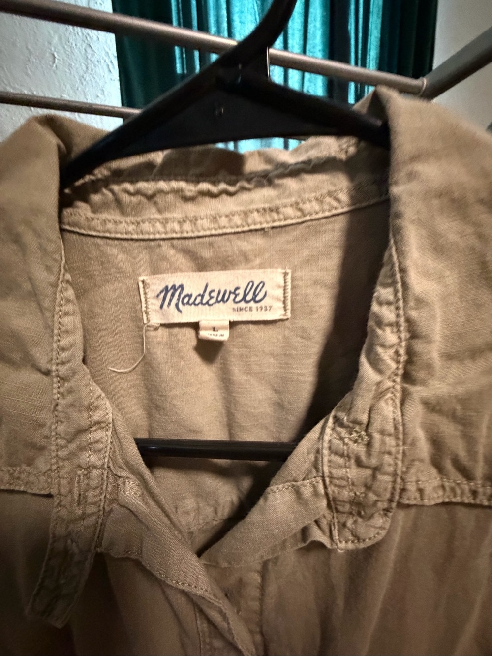 Madewell Olive-Tan Utility Shirt